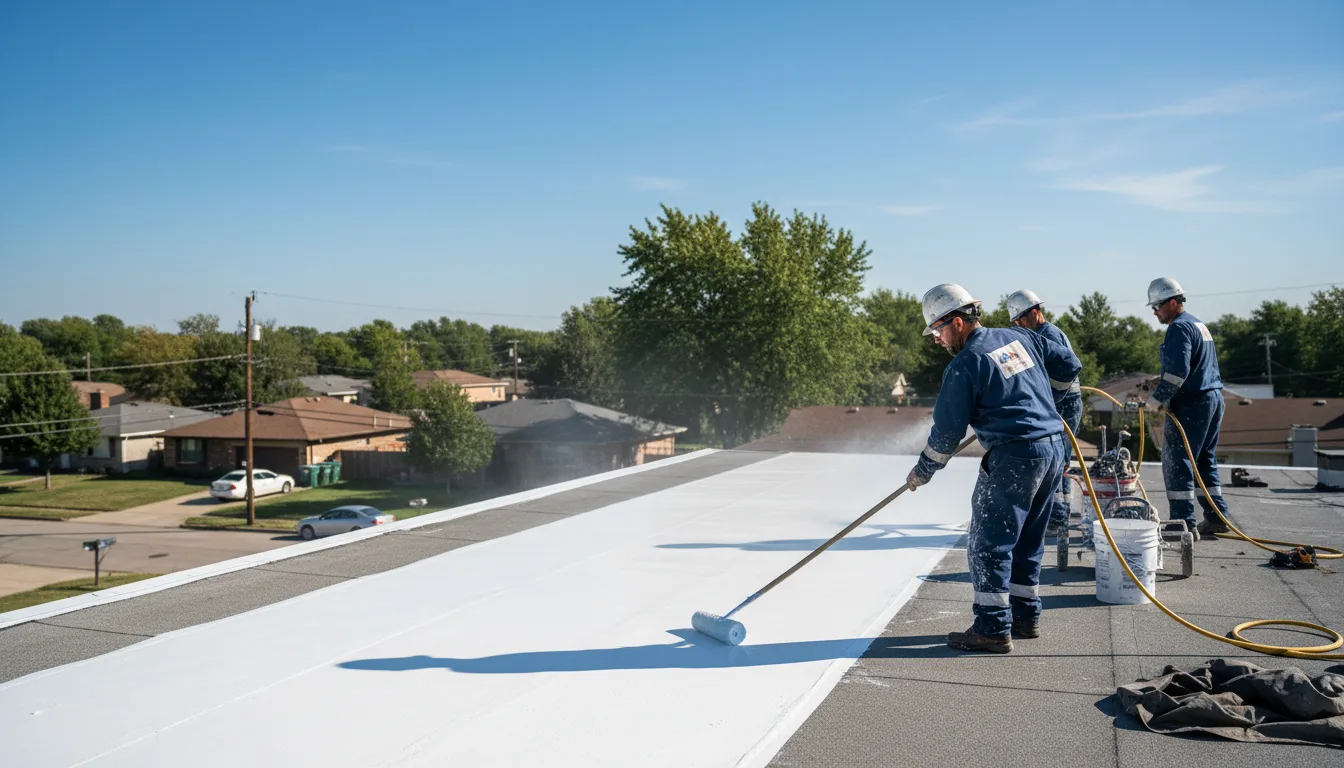 Commercial roof coating in Justin, TX near me